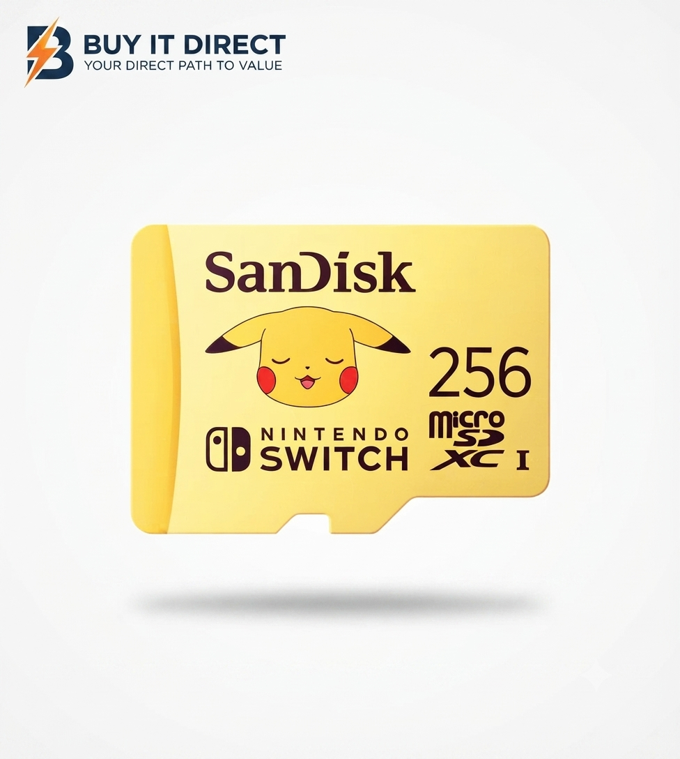بطاقة SanDisk MicroSD بتصميم بوكيمون - 256 جيجابايت / سرعة تصل إلى 100 ميجابايت/ثانية