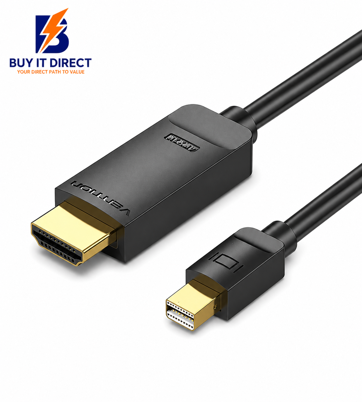 Vention Mini DisplayPort to HDMI Cable 4K HAHBI mini DP to HDMI – 3M