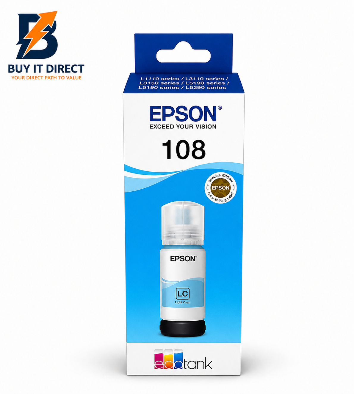 1 × عبوة حبر Epson 108 EcoTank Light Cyan سعة 70 مل