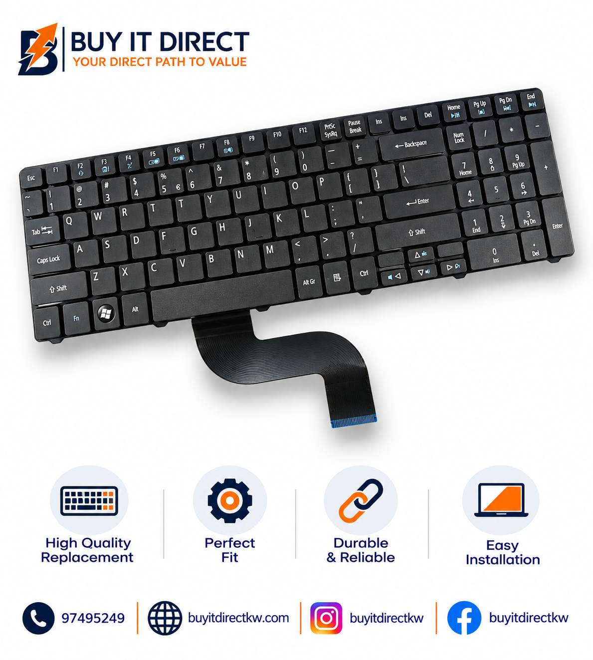 ACER Aspire Laptop Keyboard Compatible with 5810T 5742 5538 TM8571 Series