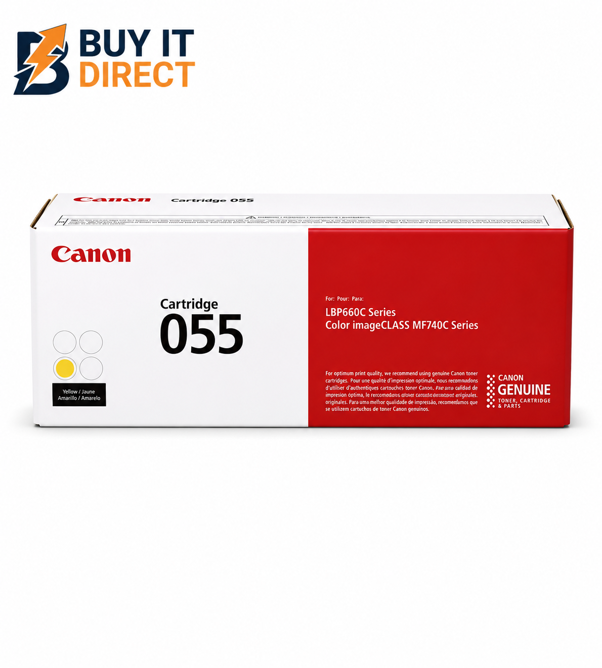 Canon 055 Yellow Toner Cartridge – 2.1K Pages / Yellow Color / Toner Cartridge