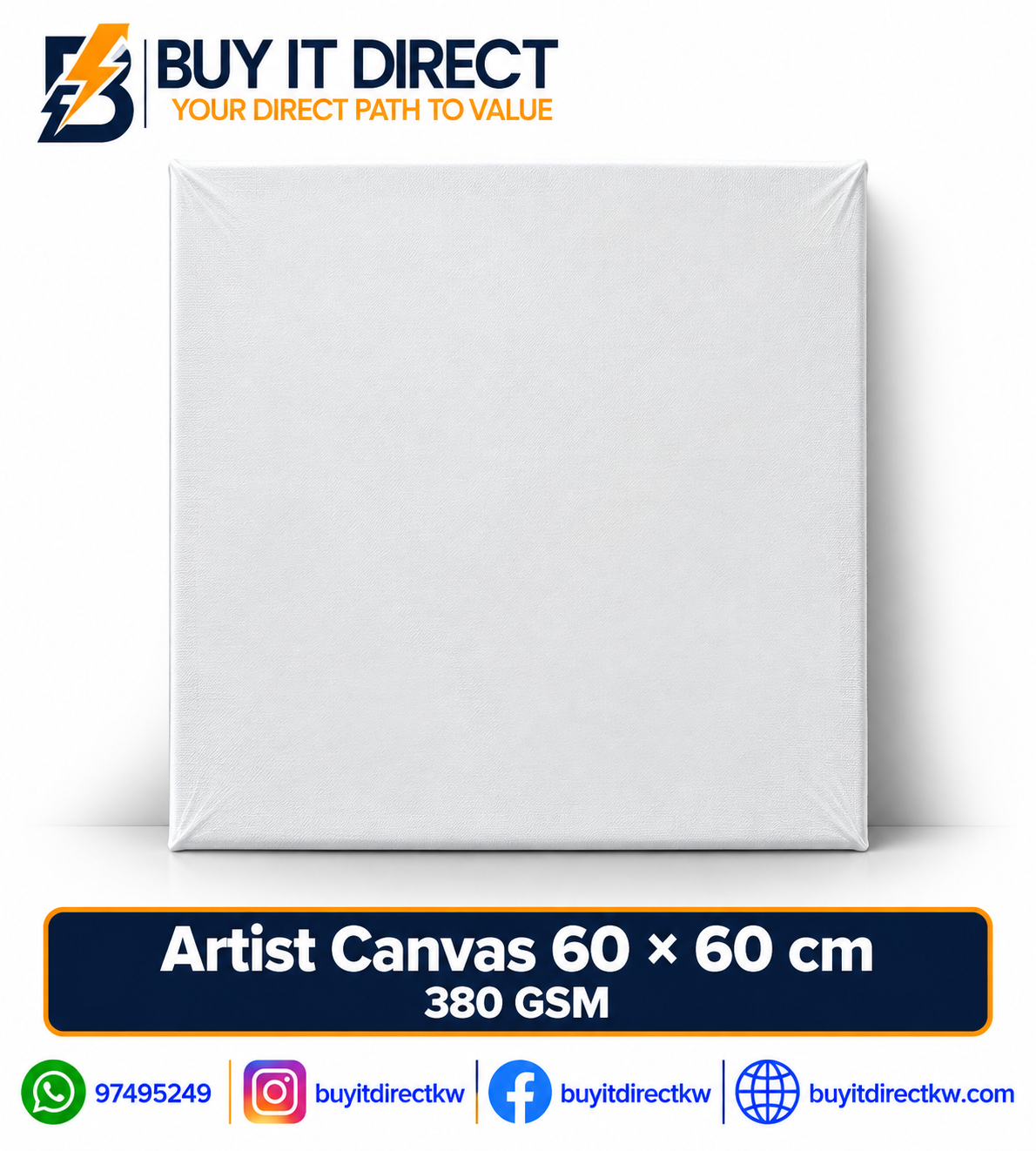 كانفس فني – 60 × 60 سم، 380 جرام/م²