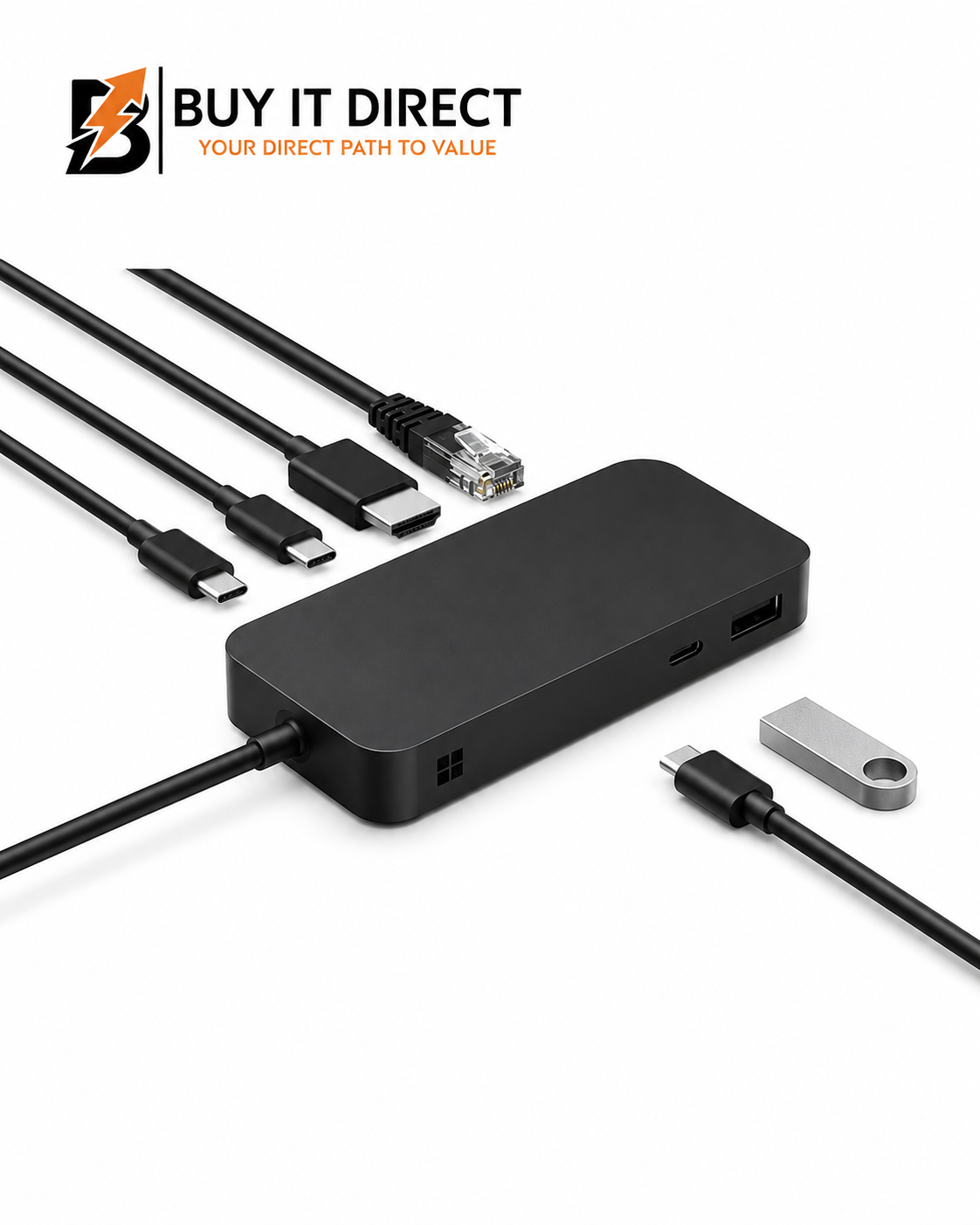Microsoft Surface USB4 Dock USB C USB A 3.2 Gen 2 HDMI 2.1 Gigabit Ethernet Black