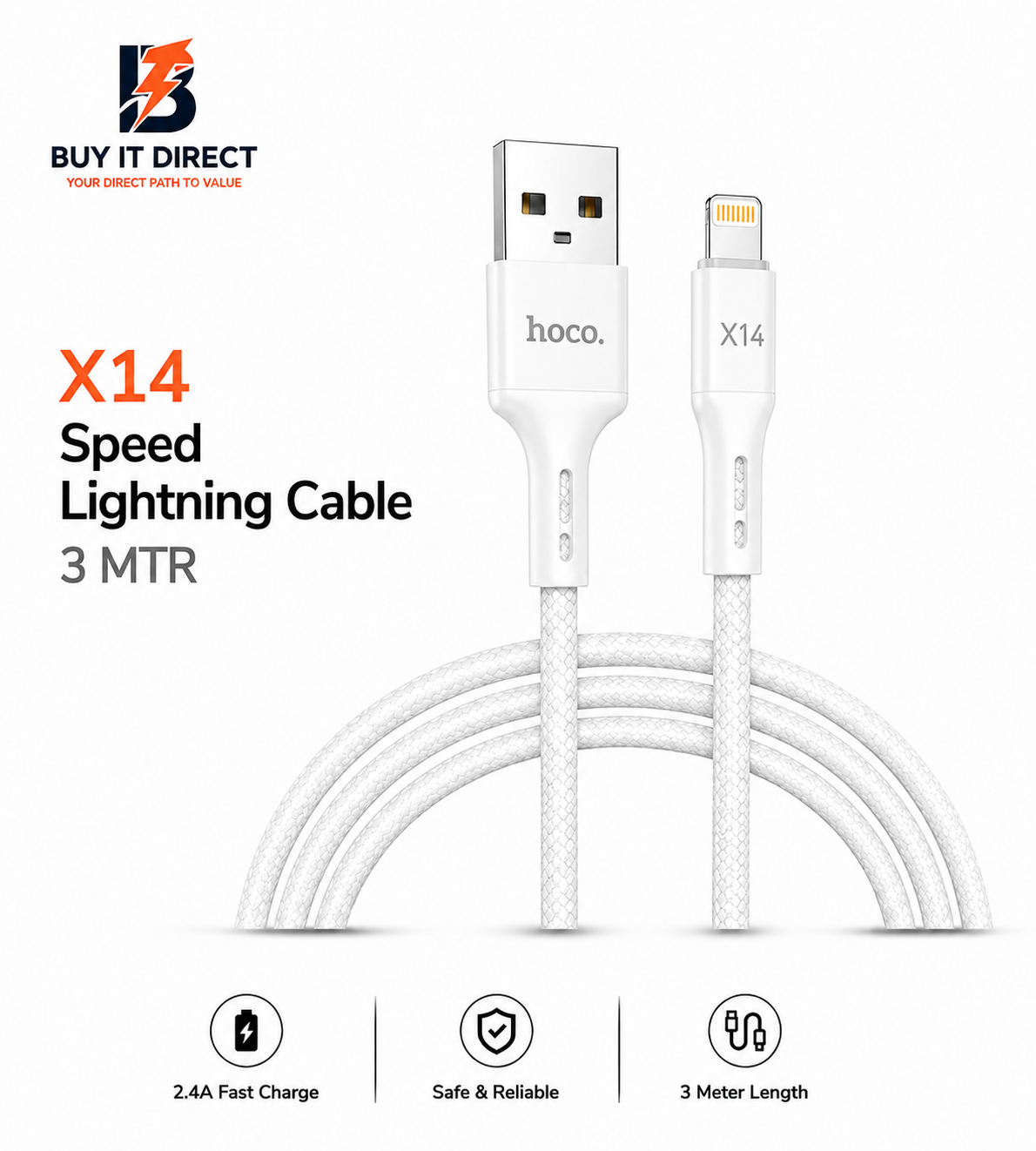 Hoco X14 Speed Lightning Cable 3M