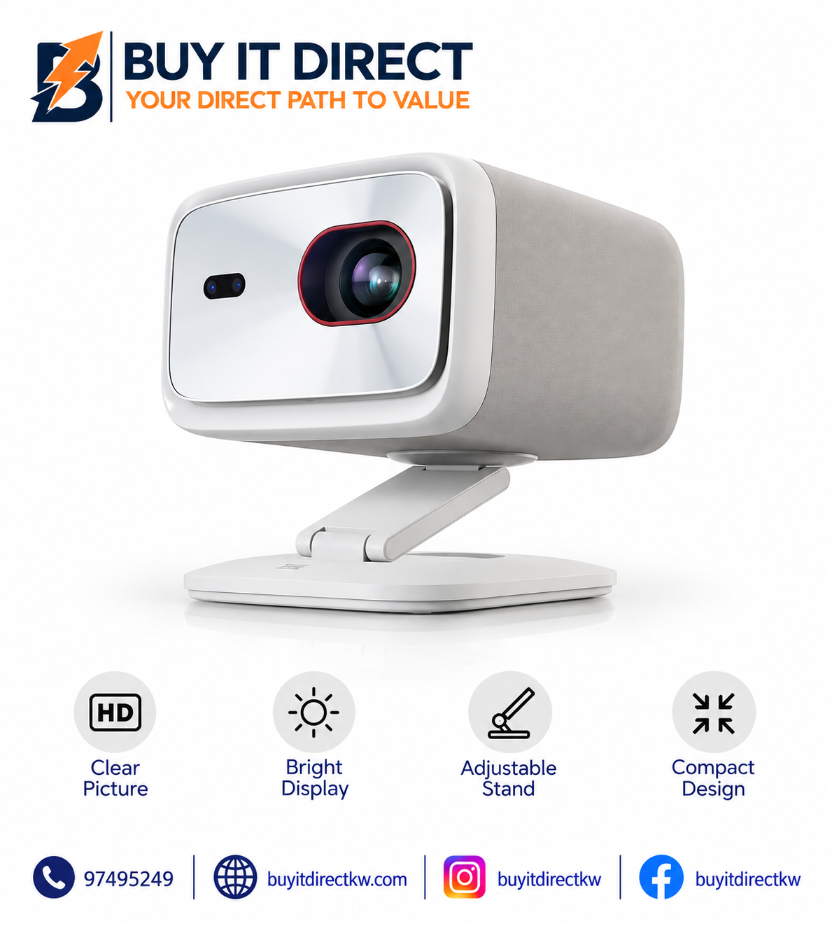جهاز عرض ذكي لينوفو شياو شين 100P أبيض