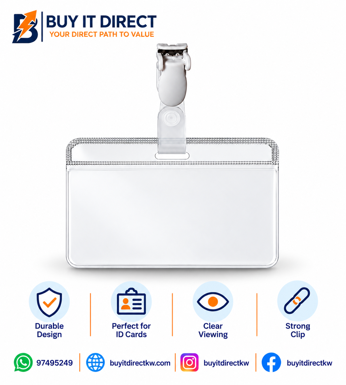 DURABLE Self Laminating Name Badge with Plastic Clip 54 x 90 mm