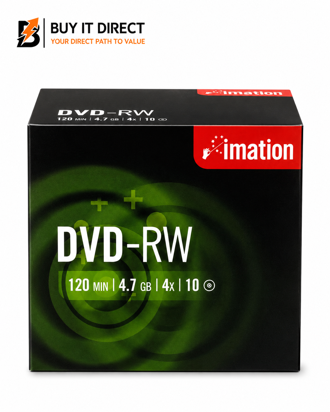 Imation DVD RW 4.7GB 4X Rewritable Discs 10 Pack Jewel Case 17263