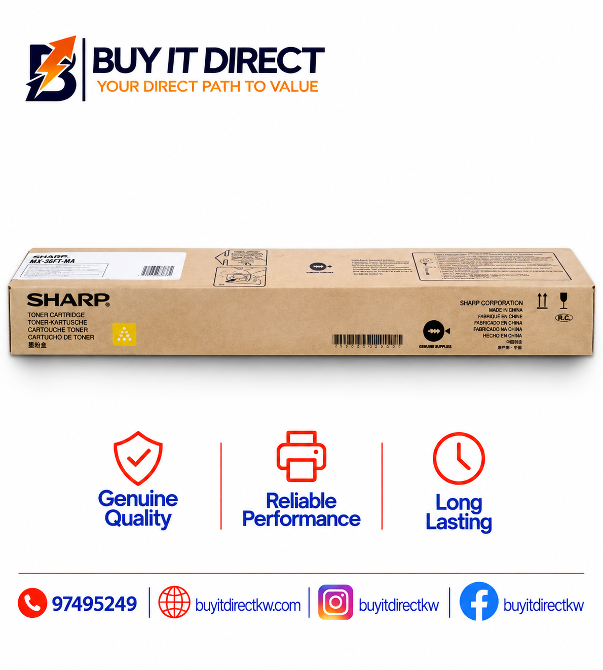 Sharp MX-36FT-YA Yellow Original Toner Cartridge