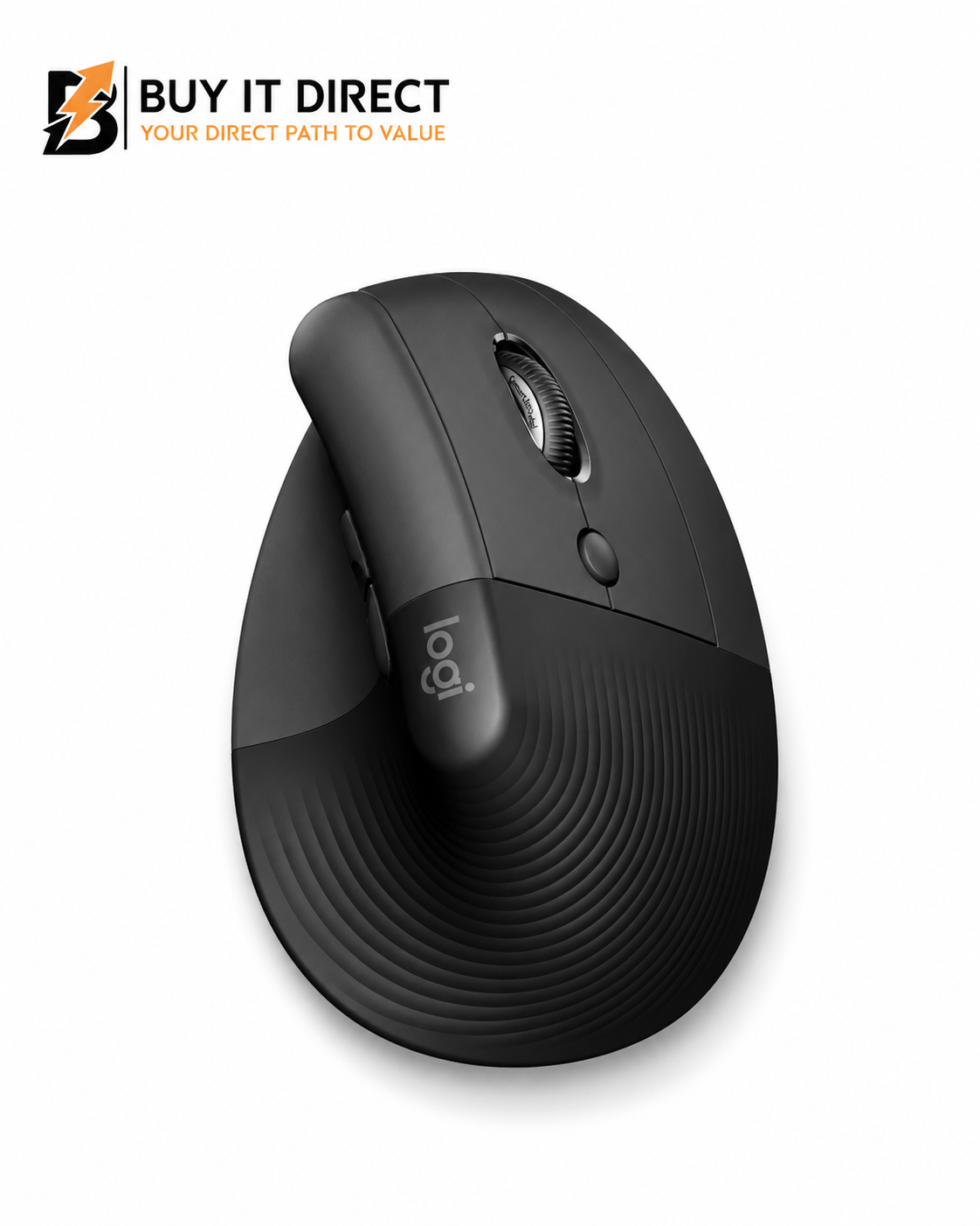 Logitech Lift Vertical Ergonomic Wireless Bluetooth Mouse Up to 2 Years Battery Graphite
