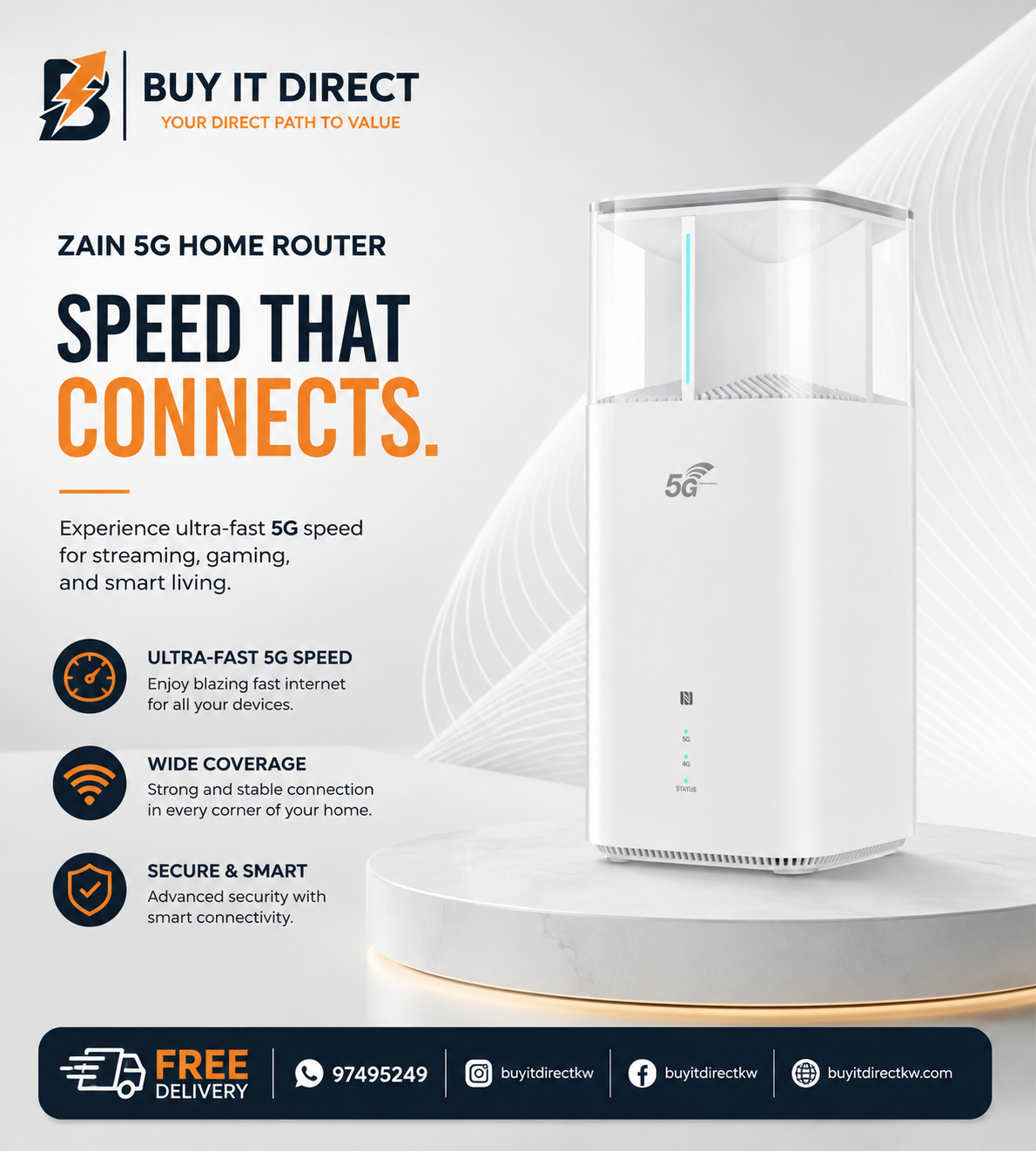 Huawei CPE Ultra 6 WiFi 7 High Speed 5G Router Unlocked for Home and Office