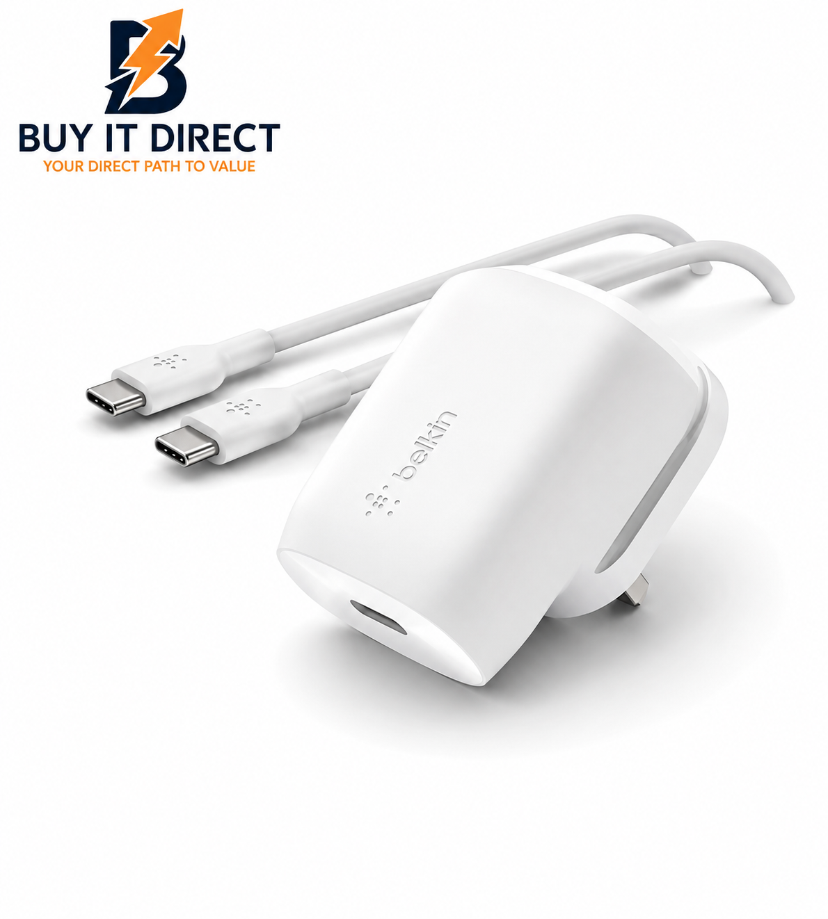 Belkin Compact USB C Wall Charger 30W with USB C to USB C Cable White