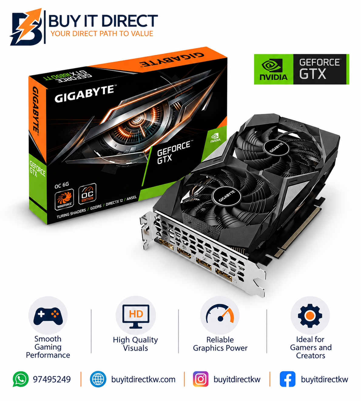 Gigabyte 6GB GeForce GTX 1660 Ti OC VGA Graphic Card