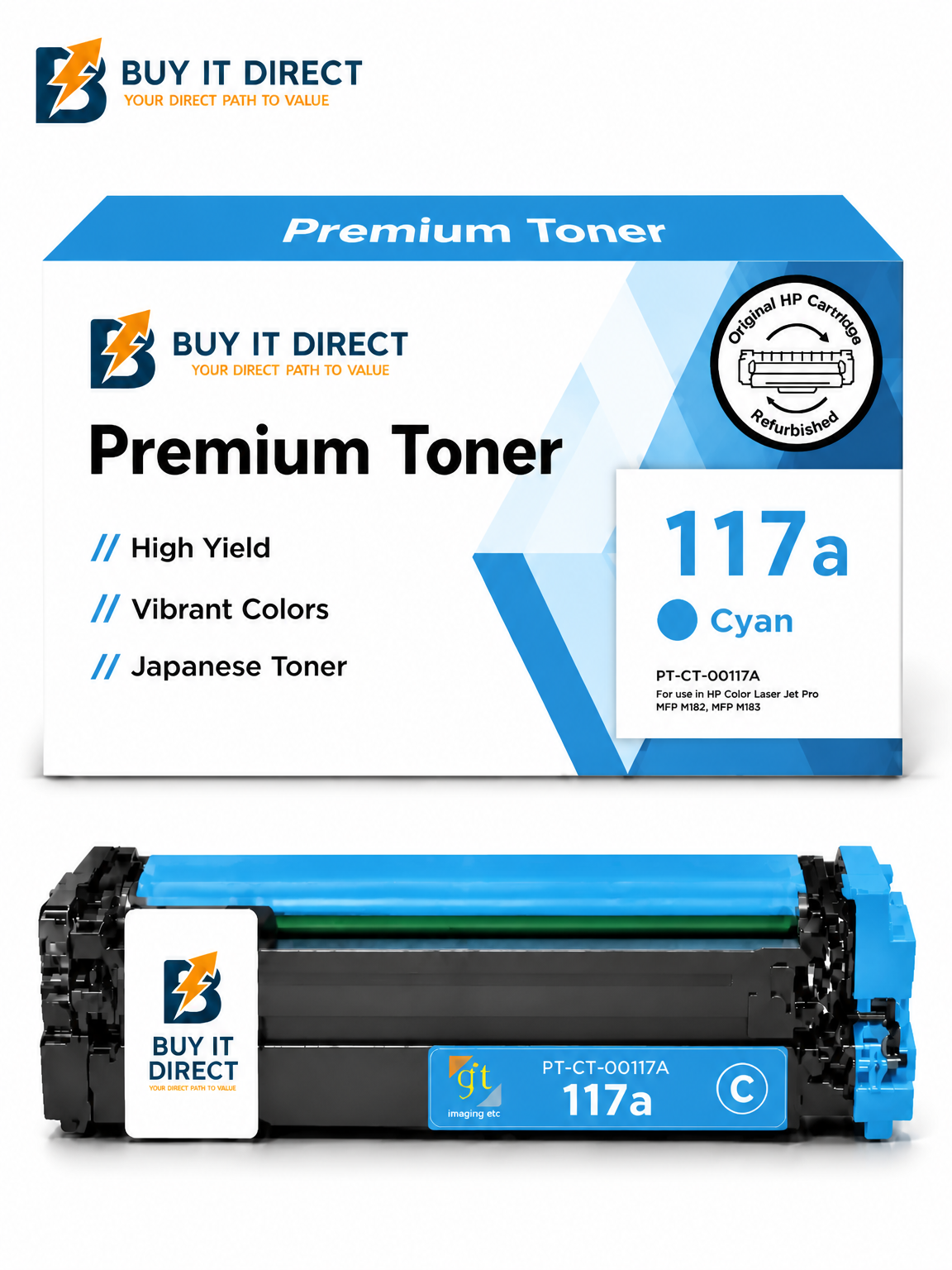خرطوشة تونر Premium 117A سماوي متوافقة لطابعات HP Color LaserJet