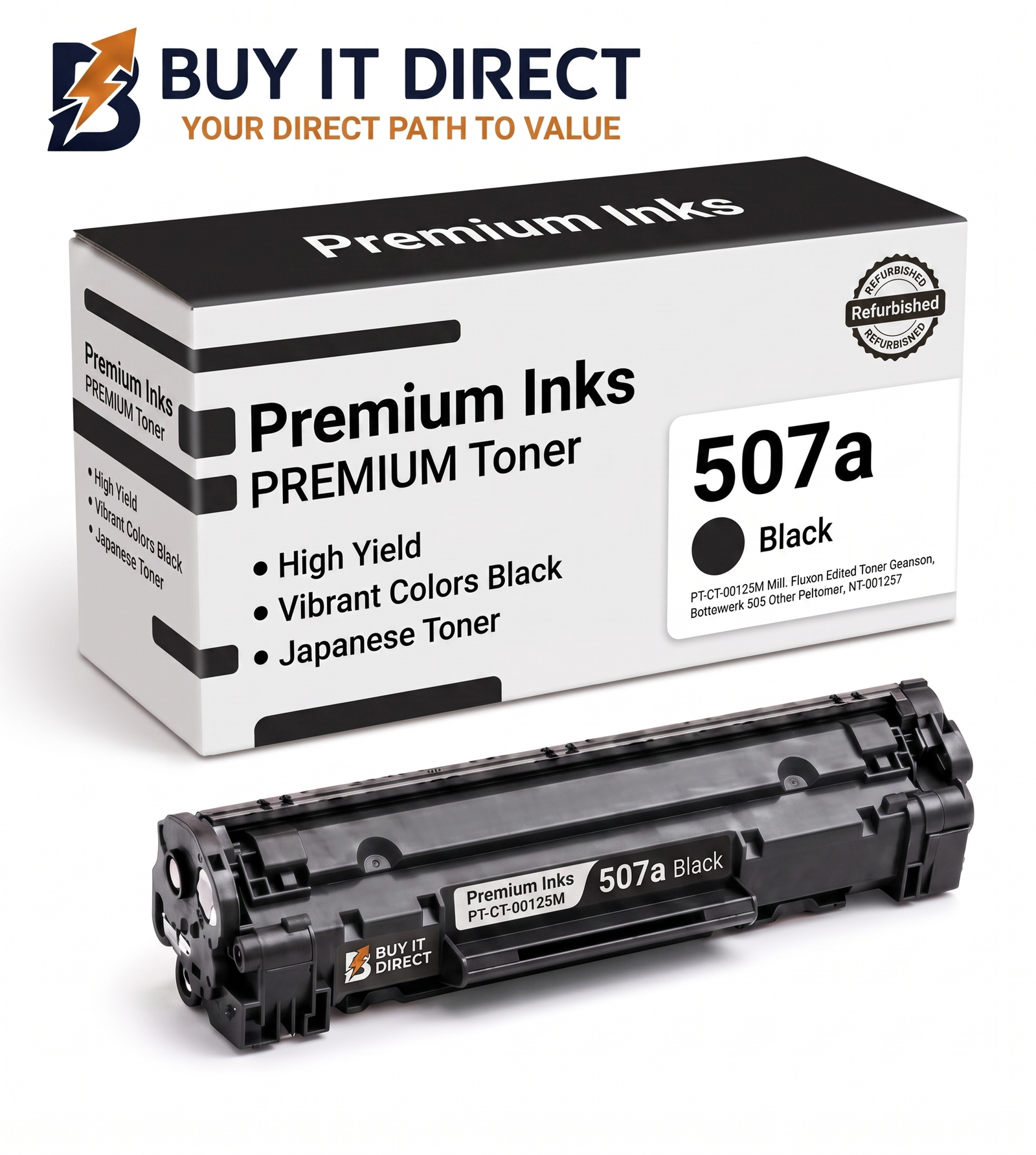 Premium 507a Black Compatible Toner Cartridge for HP Color LaserJet Printers