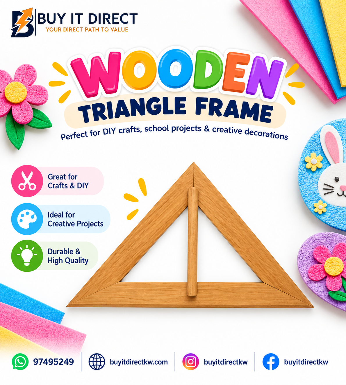 Triangle shape wood