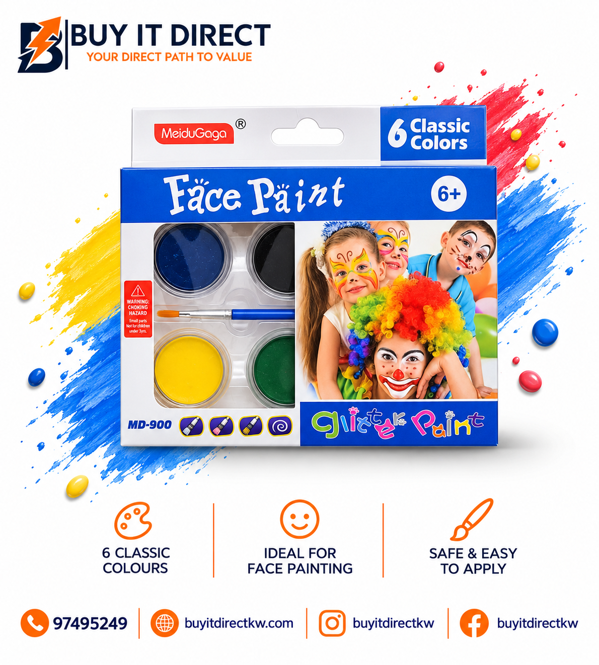 Meidu Gaga Face Paint 6 Colors