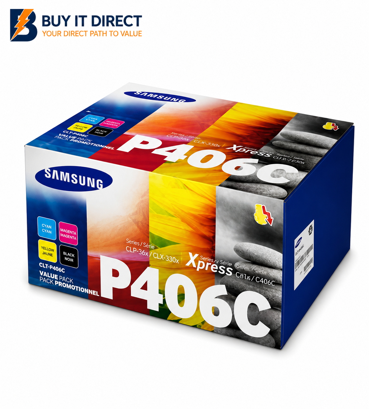 Samsung Clt-P406C 4-Pack Black/Cyan/Magenta/Yellow Toner Cartridges
