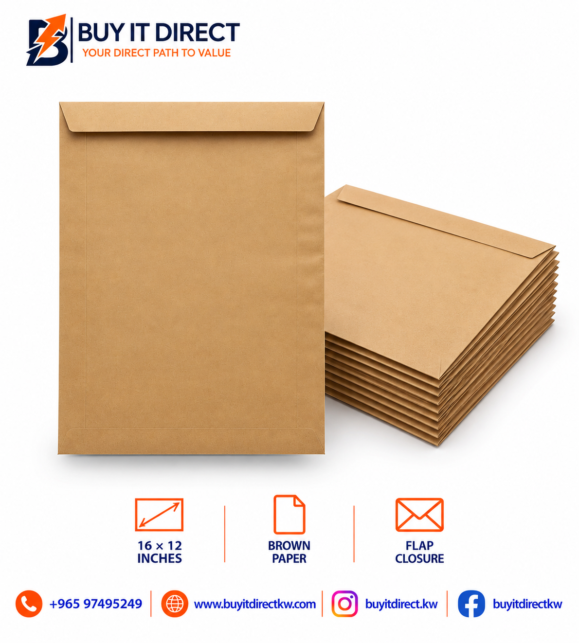 Plain Brown Envelopes 16 × 12 Inches
