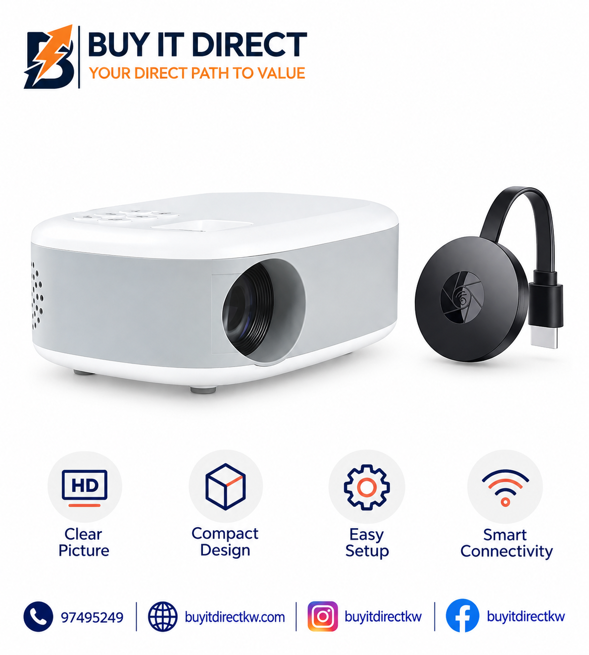 جهاز عرض LED صغير من أنشين مع Chromecast