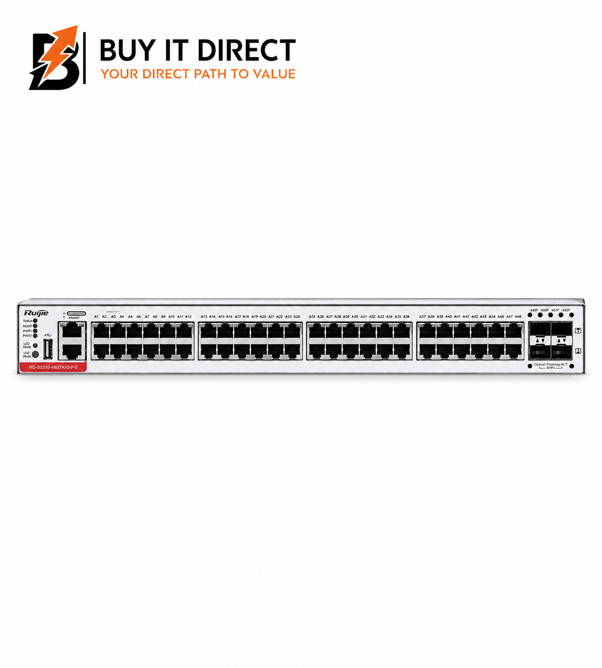 Ruijie RG S5310 48GT4XS P E 48 Port Gigabit Layer 3 Managed PoE Plus Switch with 4 10G SFP Plus Ports