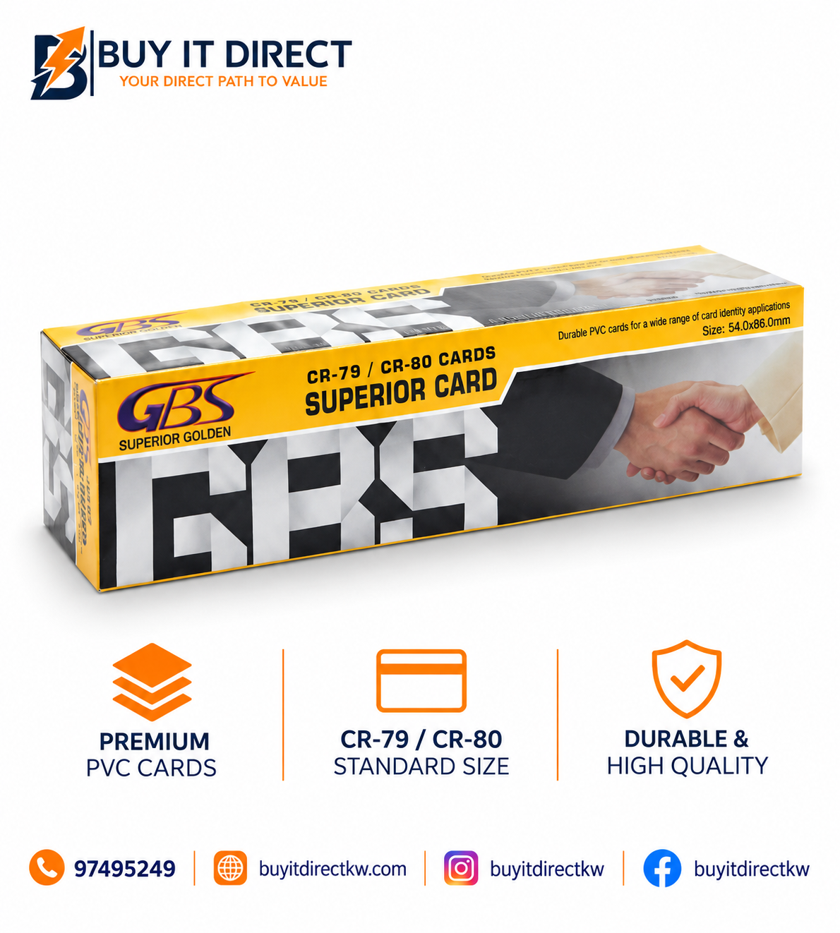 GBS Superior Cards 500 Pcs 85.5 × 54 mm