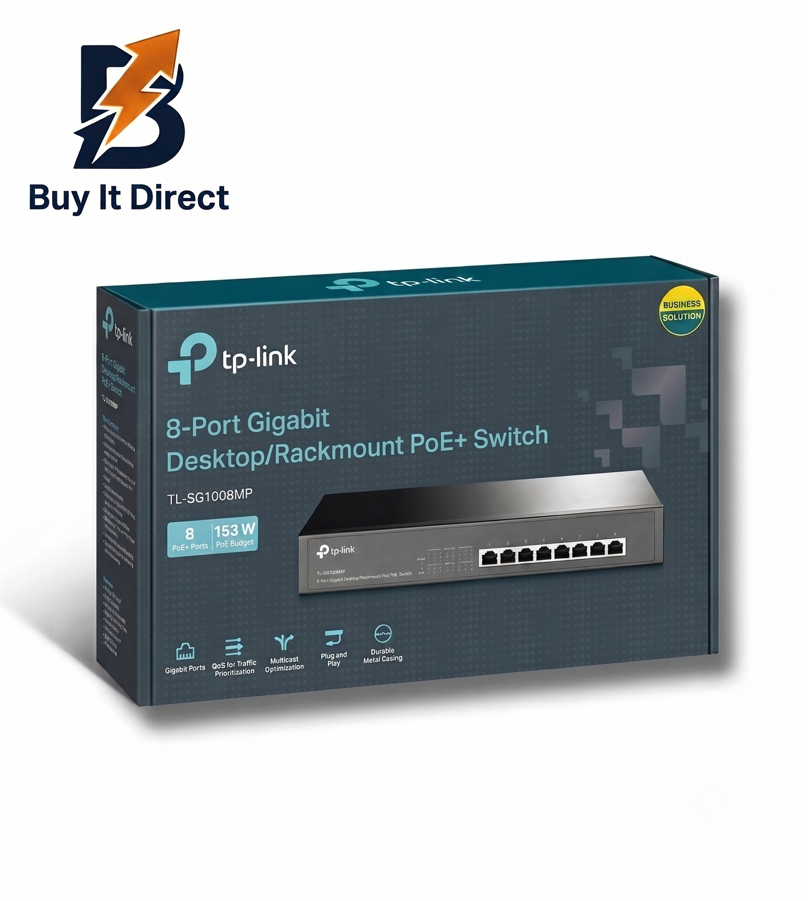TP-Link 8-Port Gigabit PoE+ Desktop/Rackmount Switch 153W – TL-SG1008MP