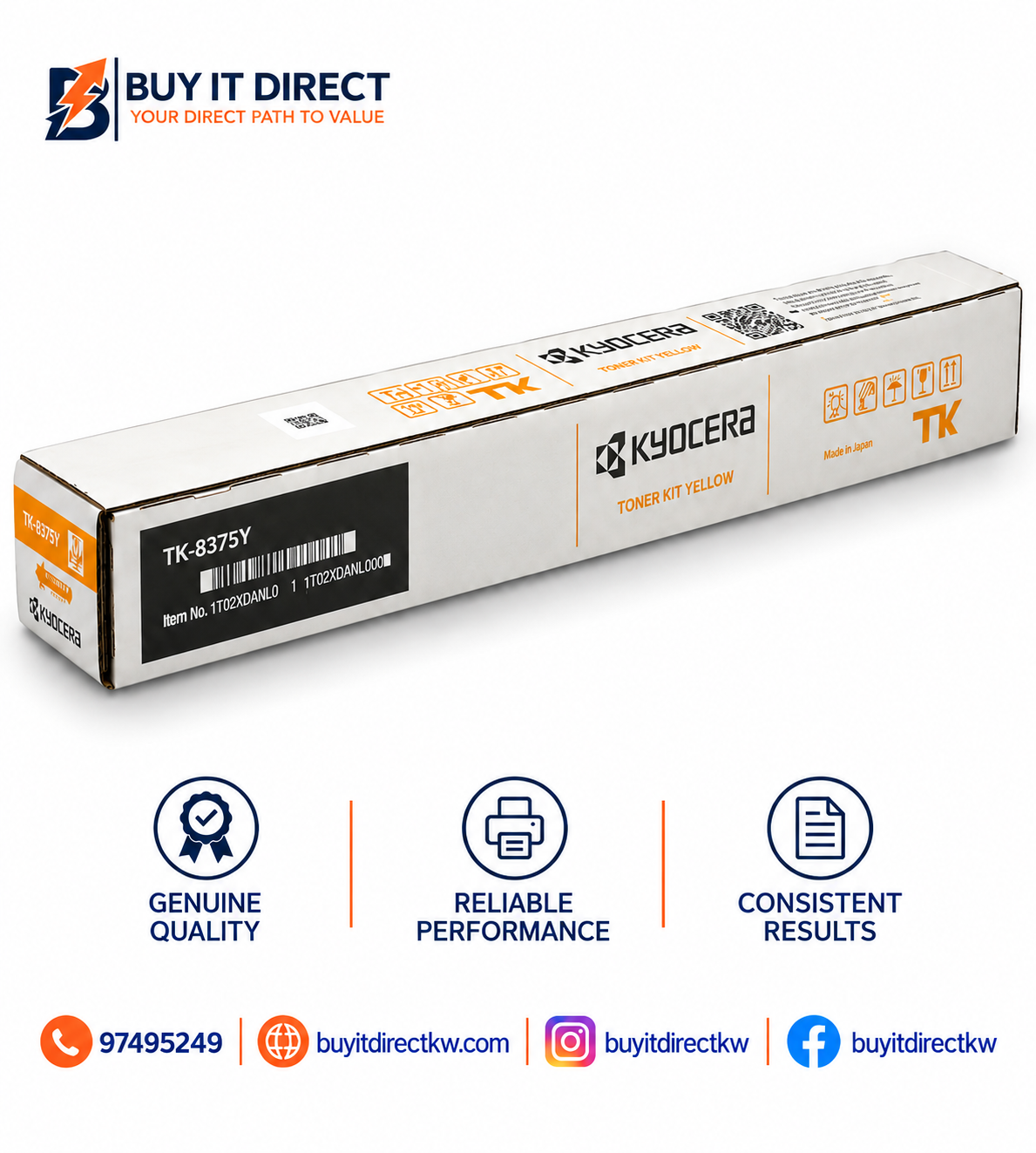 خرطوشة تونر أصلية أصفر Kyocera TK8375Y