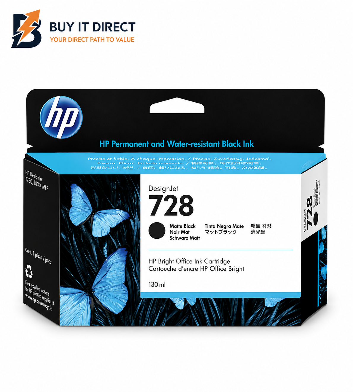 HP 728 Matte Black Ink Cartridge