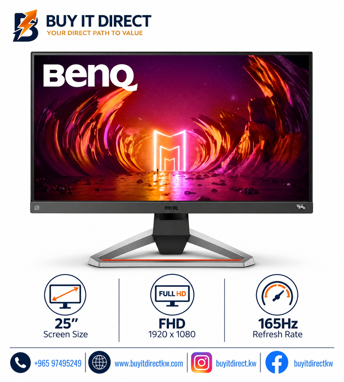 BenQ MOBIUZ EX2510S 25in FHD IPS 165Hz Gaming Monitor