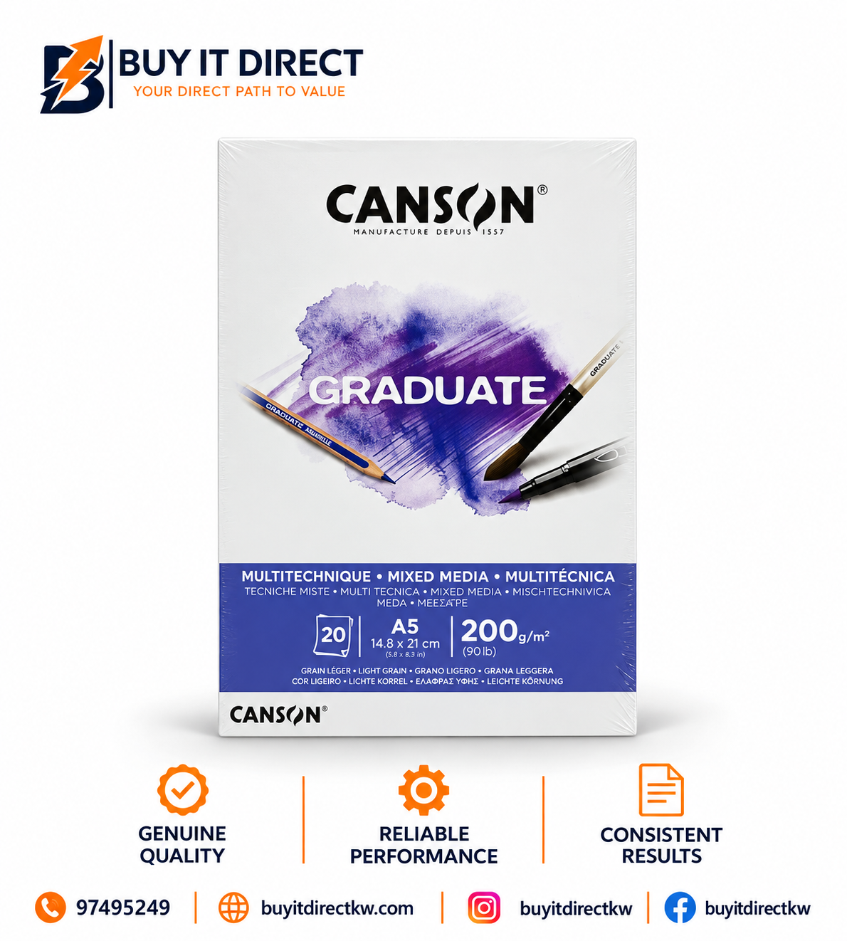 Canson Graduate Multitechnique Paper 200 gsm