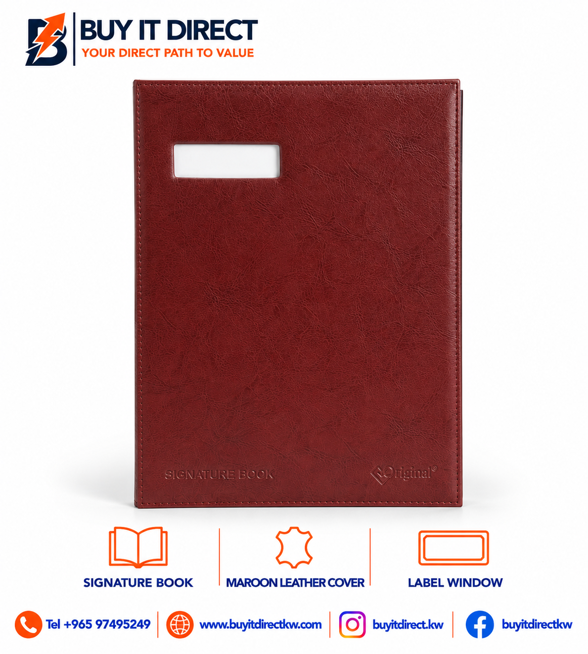 Signature Book - Maroon Leather
