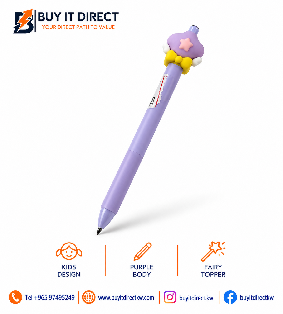 KUKI Fairy Stick Everlasting Pencil for Kids – Purple (KK-7944)