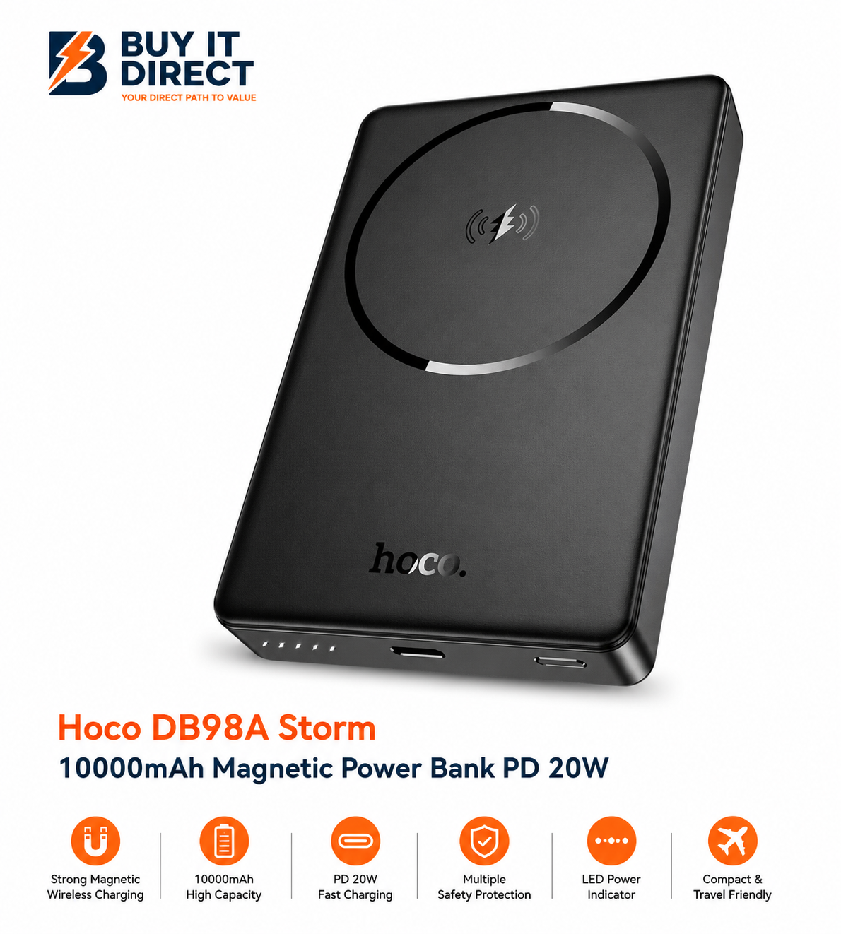 Hoco DB98A Storm 10000mAh Magnetic Power Bank PD 20W