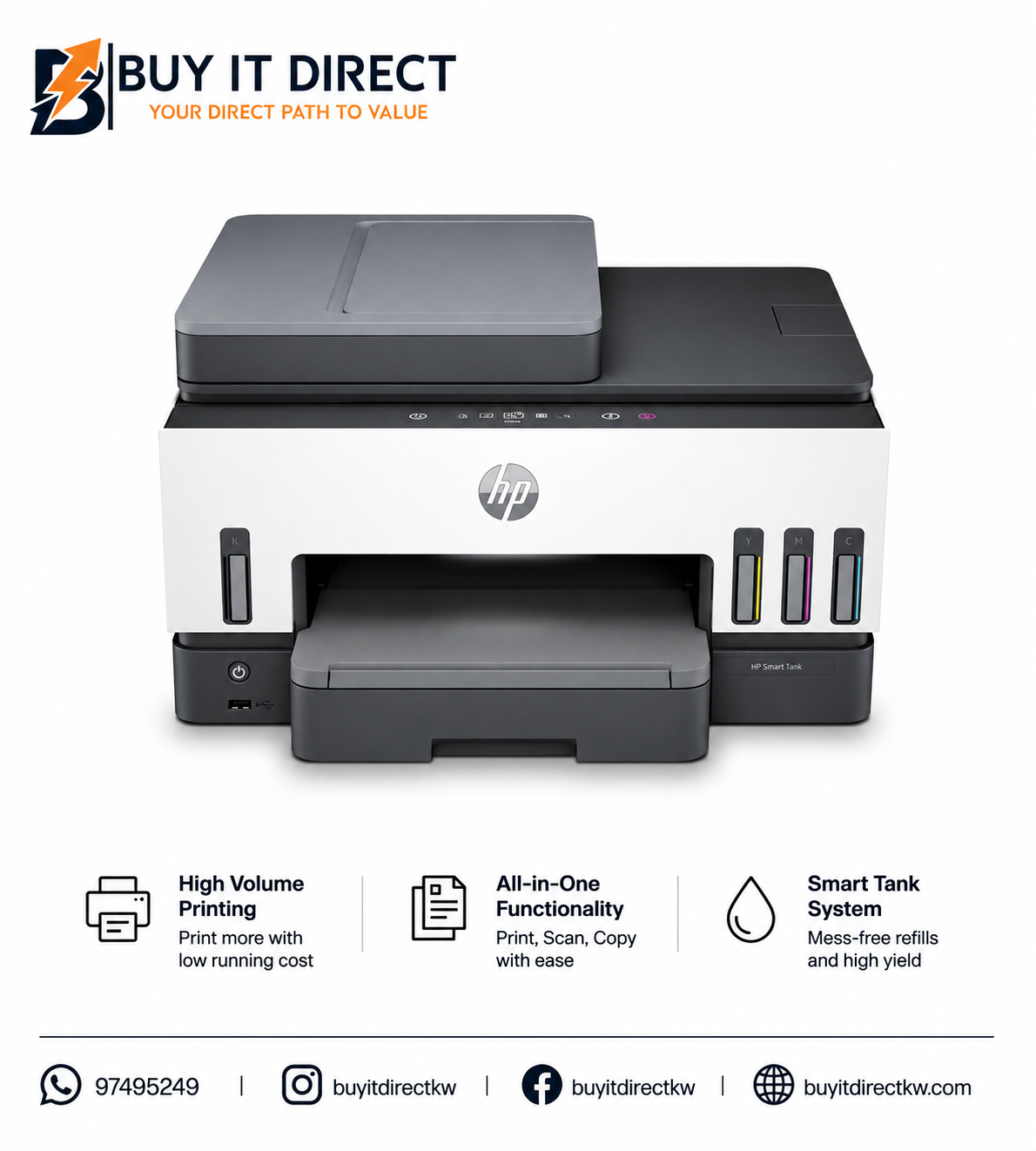 طابعة HP Smart Tank 790 لاسلكية متعددة الوظائف بخزان حبر