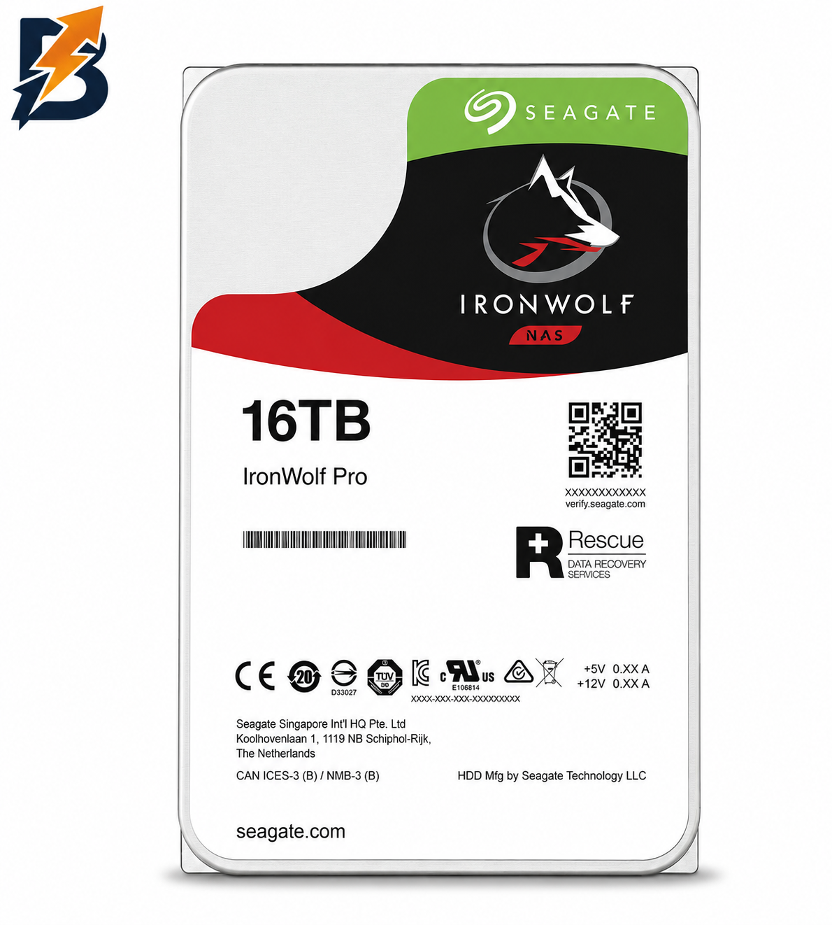 Seagate 16TB IronWolf Pro NAS HDD SATA III 3.5 Internal, 7200rpm