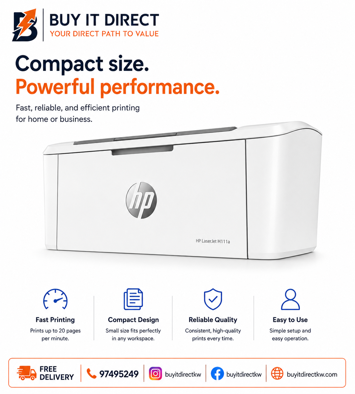 طابعة HP LaserJet M111a ليزر أحادية اللون A4 USB
