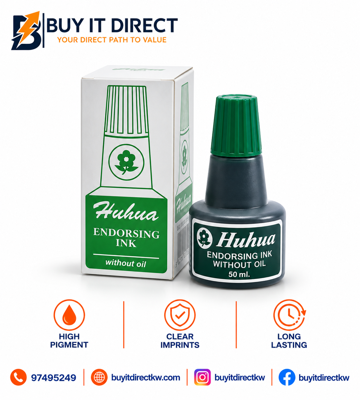 Endorsing Ink Without Oil Green