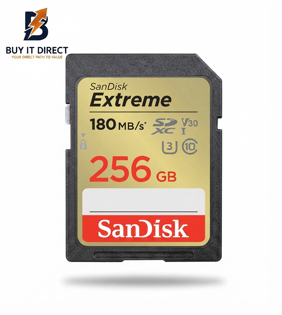 SanDisk 256GB Extreme UHSI SDXC Memory Card 180MBs