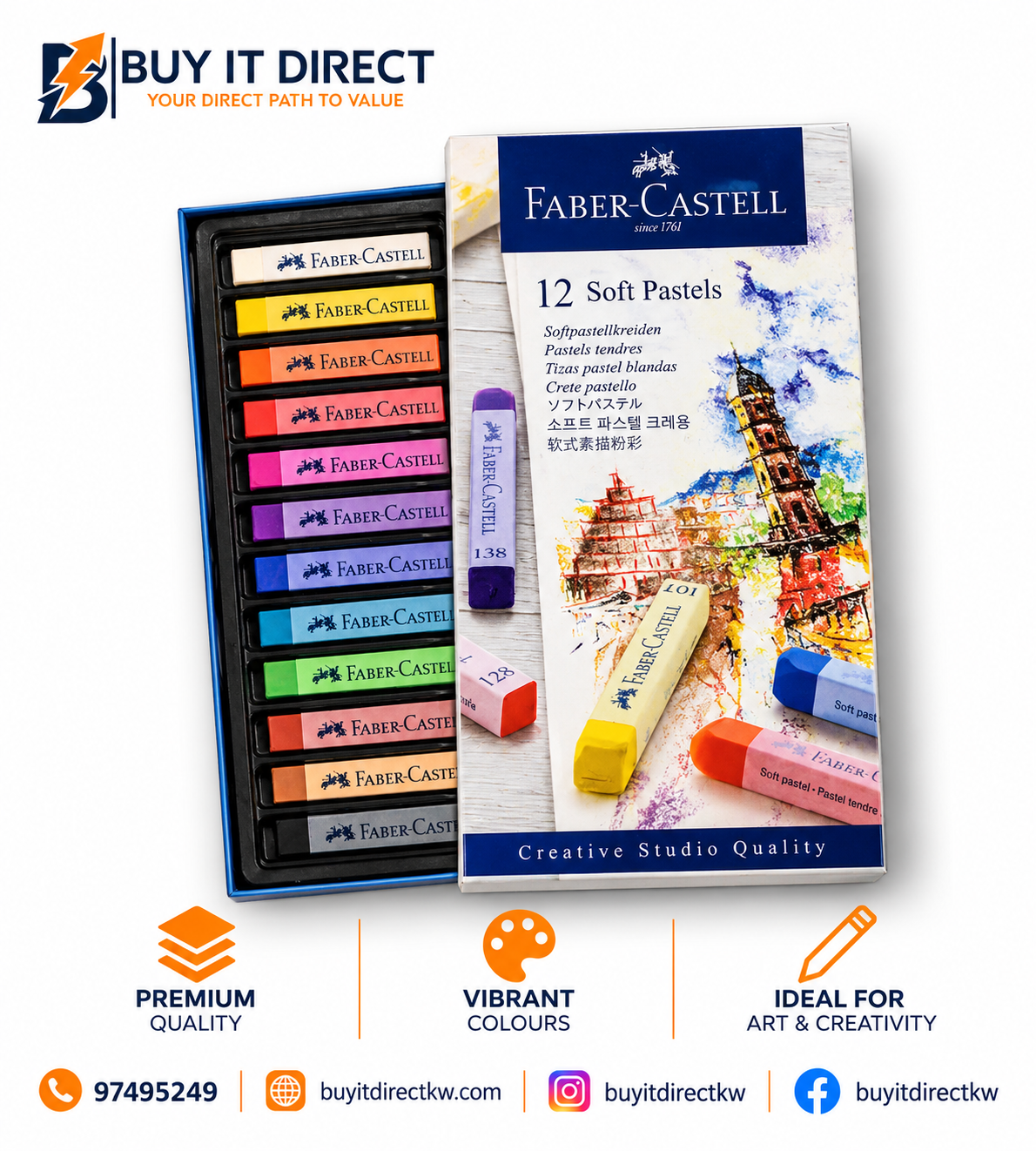 FABER-CASTELL 12 Soft Pastels