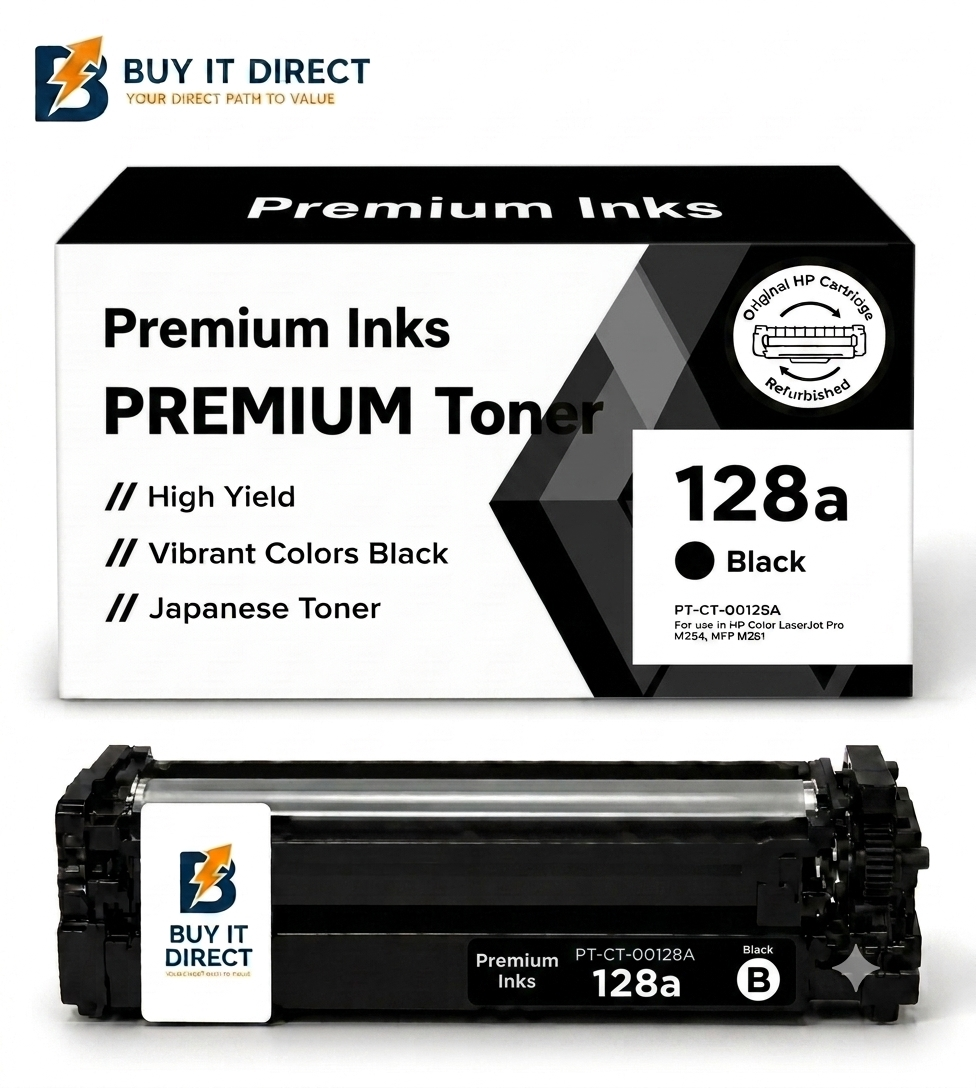 خرطوشة تونر Premium 128A أسود متوافقة لطابعات HP Color LaserJet
