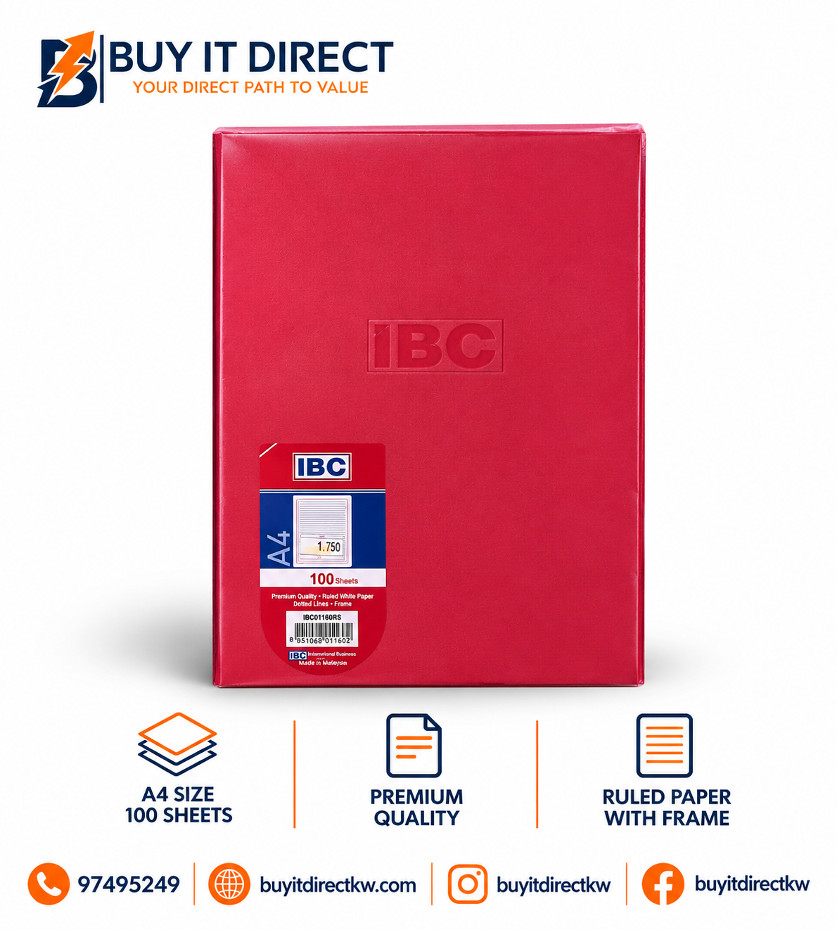 IBC Arabic Ruling A4 Notebook 100 Sheets