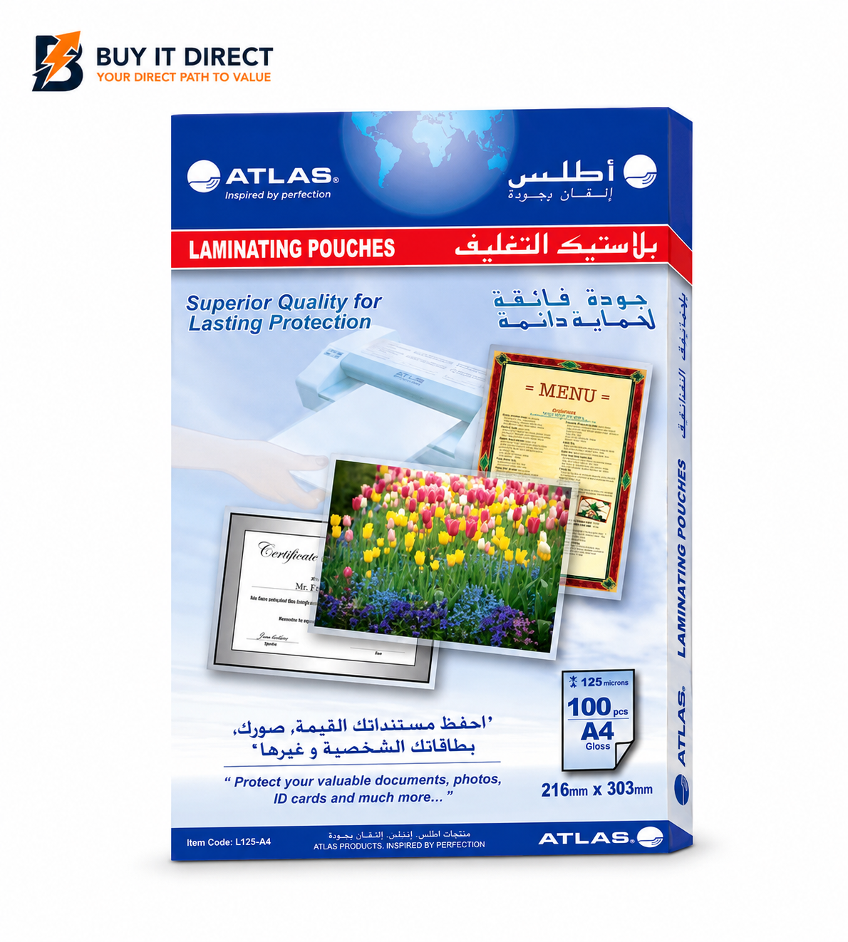 Atlas Lamination Pouch A4 125 Micron