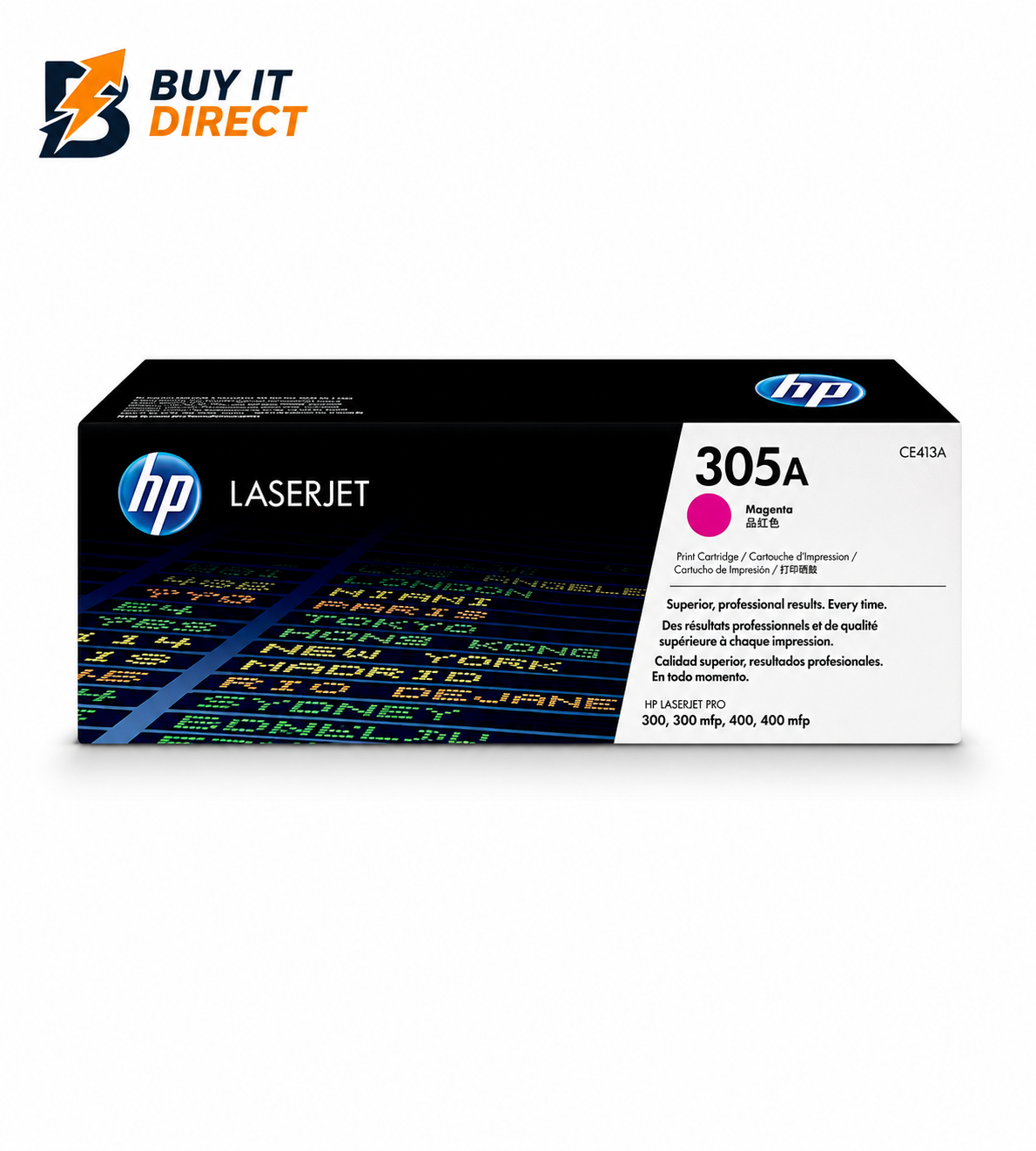 خرطوشة تونر HP 305A أصلية باللون الأرجواني لطابعات LaserJet – CE413A