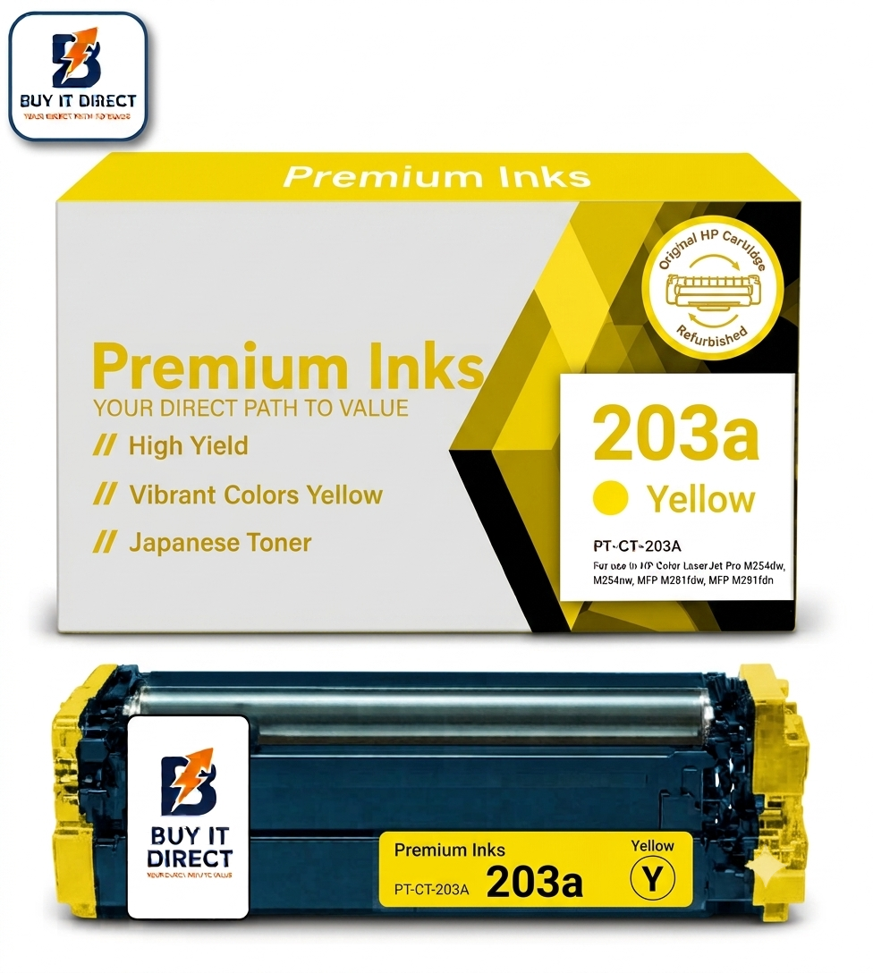 Premium 203A Yellow Compatible Toner Cartridge for HP Color LaserJet Printers