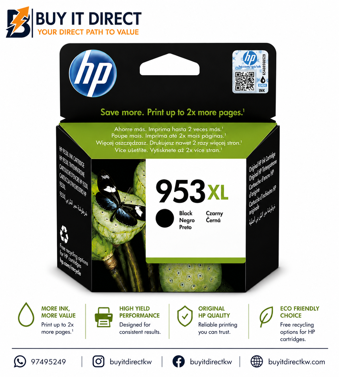 HP 953XL High Yield Black Original Ink Cartridge